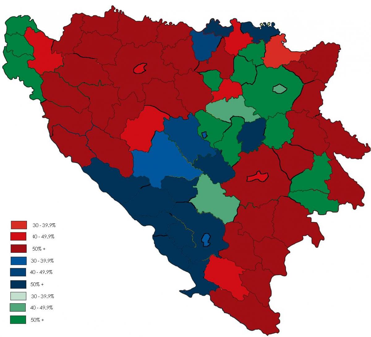 Bosnia religioon kaart