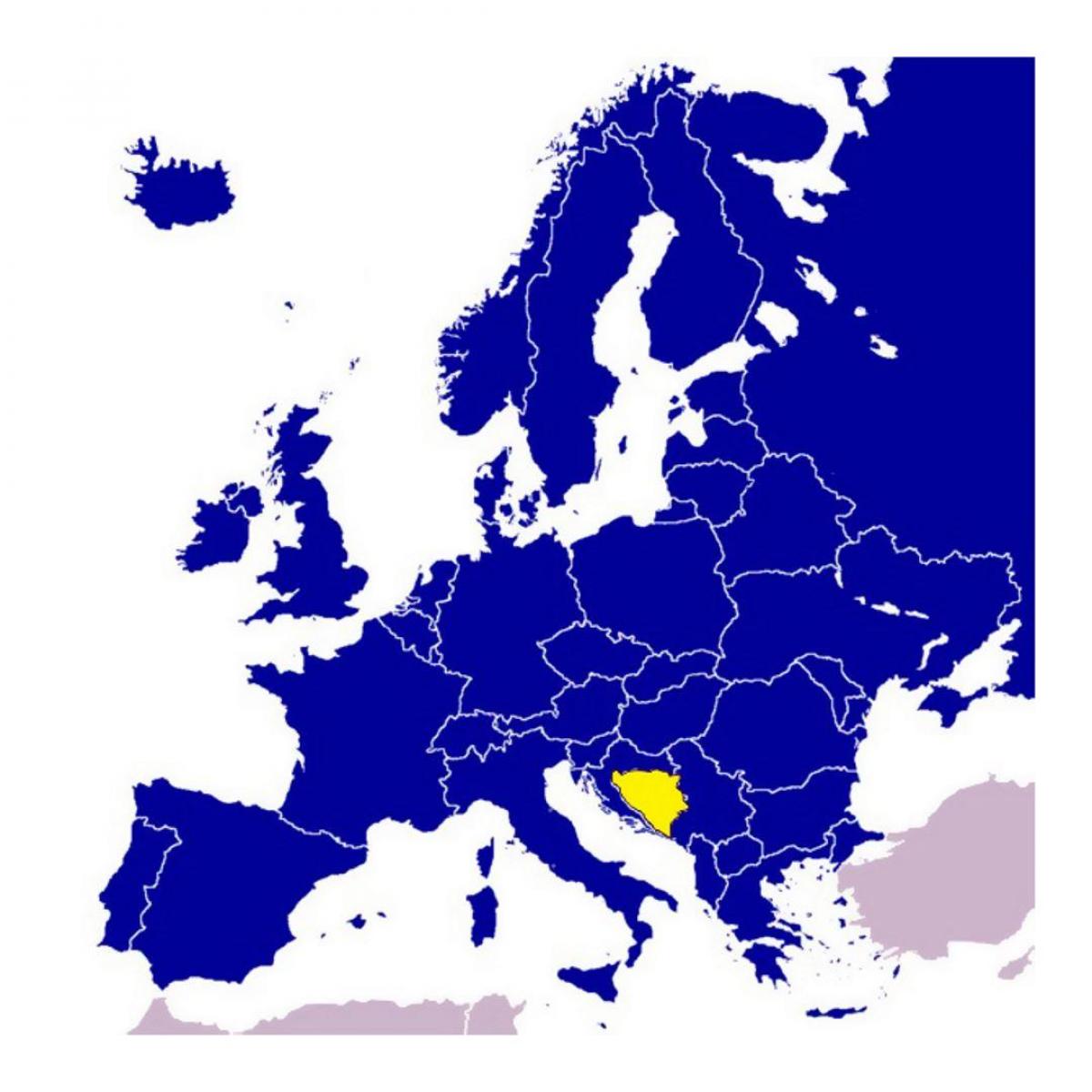 Map Bosnia ja Hertsegoviina euroopa