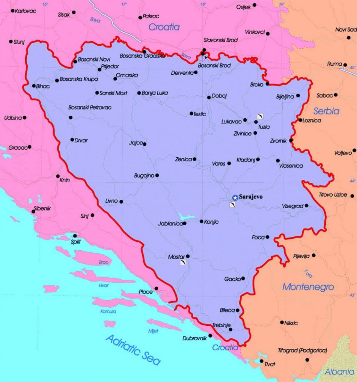Bosnia ja Hertsegoviina poliitiline kaart