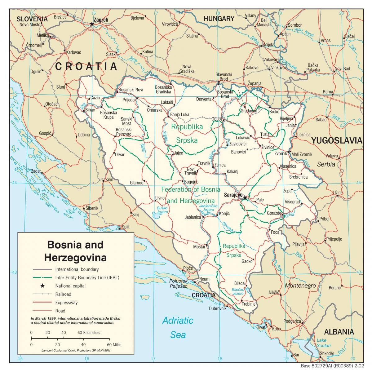 Bosnia-Hertsegoviina kaart