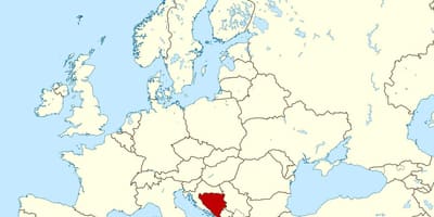 Map Bosnia asukoha kohta maailmas
